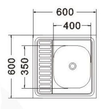 MIRA Мойка накладная для кухни левое крыло Satin Right (MR 6060)